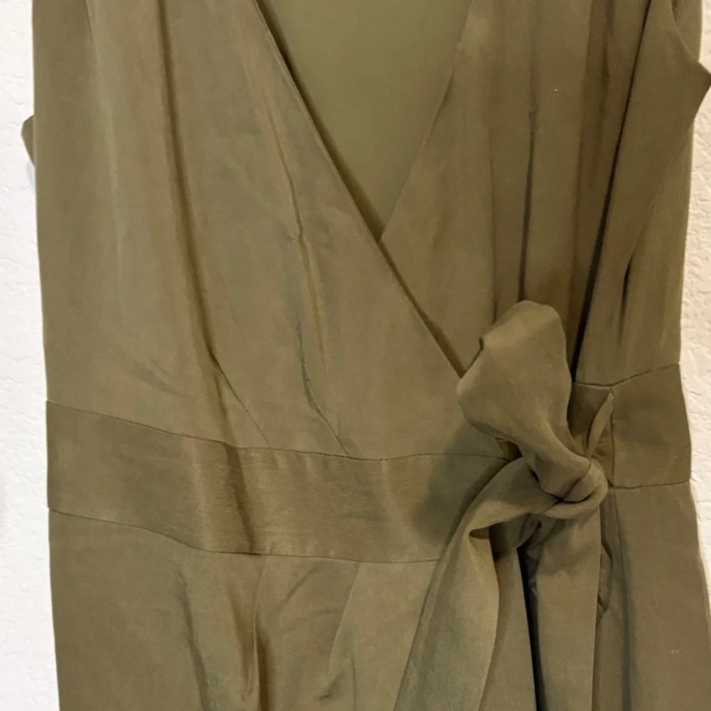 Banana Republic Olive Green Wrap Dress 4 - Picture 3 of 6